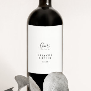 Rótulo De Garrafa De Cerveja Simples e Minimalista Cheers De Vinho