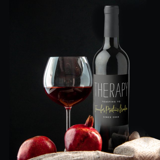 Rótulo De Garrafa De Cerveja Simples Elegância Preto Amarelo Nome Divórcio Sepa (Criador carregado)