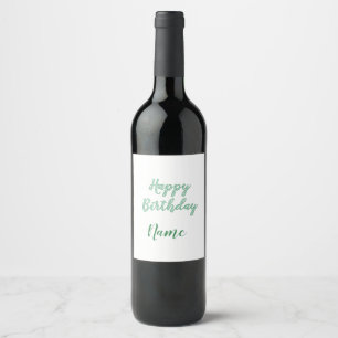 Rótulo De Garrafa De Cerveja simples feliz aniversário minimal adicione seu nom