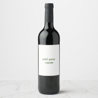 Rótulo De Garrafa De Cerveja Simples minimal verde adicione seu texto nome foto