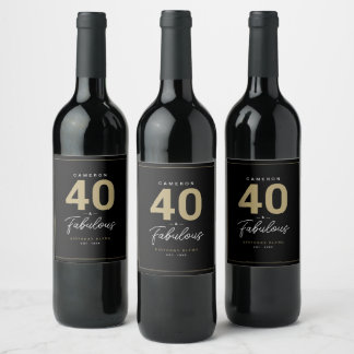 Rótulo De Garrafa De Cerveja Simples Moderno 40 e fabuloso personalizado