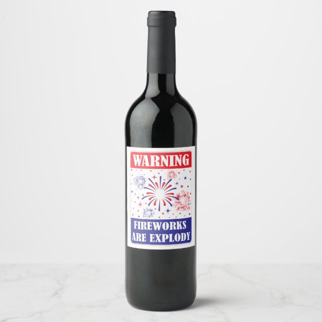 Rótulo De Garrafa De Cerveja Sinal de Alerta de Fogos de Artifício (Frente)