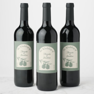 Rótulo De Garrafa De Cerveja Sinal de Boas-vindas do Casamento Verde Elegante
