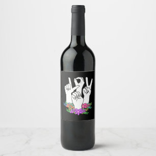 Rótulo De Garrafa De Cerveja Sinal de Mão do Professor ASL