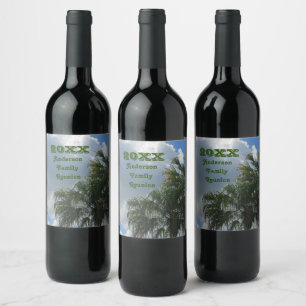Rótulo De Garrafa De Cerveja Sindicato da Família Tropical Palm Trees Férias de