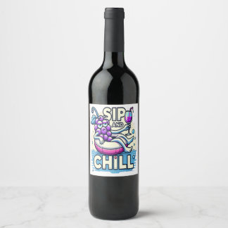 Rótulo De Garrafa De Cerveja Sip E Chill