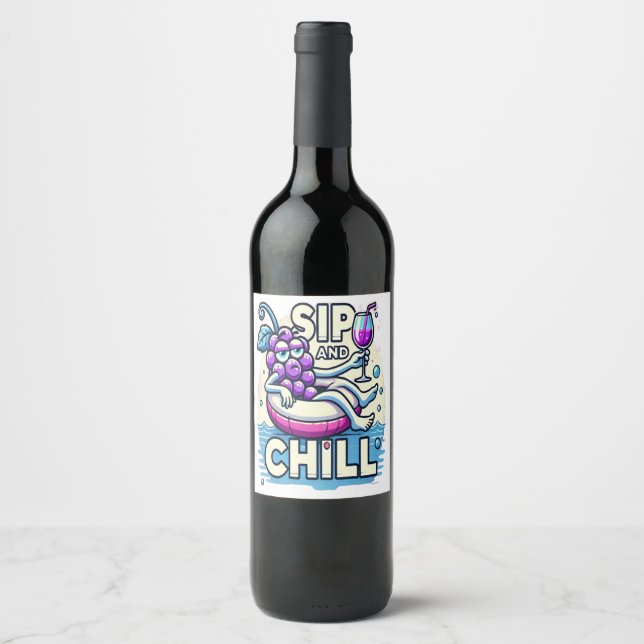 Rótulo De Garrafa De Cerveja Sip E Chill (Frente)