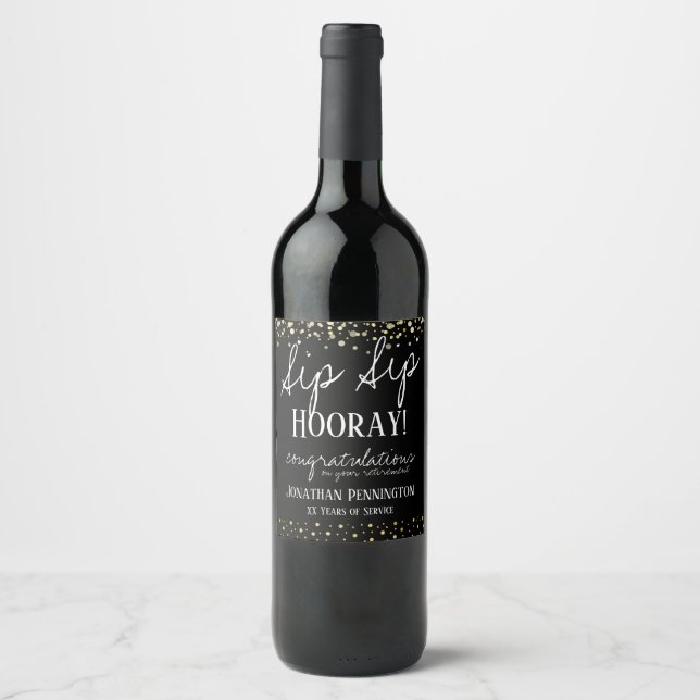 Rótulo De Garrafa De Cerveja Sip Sip Hooray Parabéns Retirement Wine Lab (Frente)
