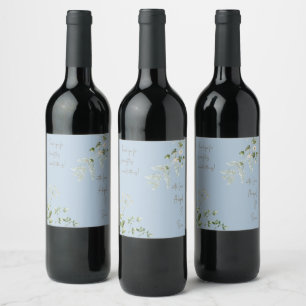 Rótulo De Garrafa De Cerveja Sky Blue com Casamento Verde