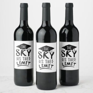 Rótulo De Garrafa De Cerveja Sky é o Limite de Legendas de Graduação Intelig