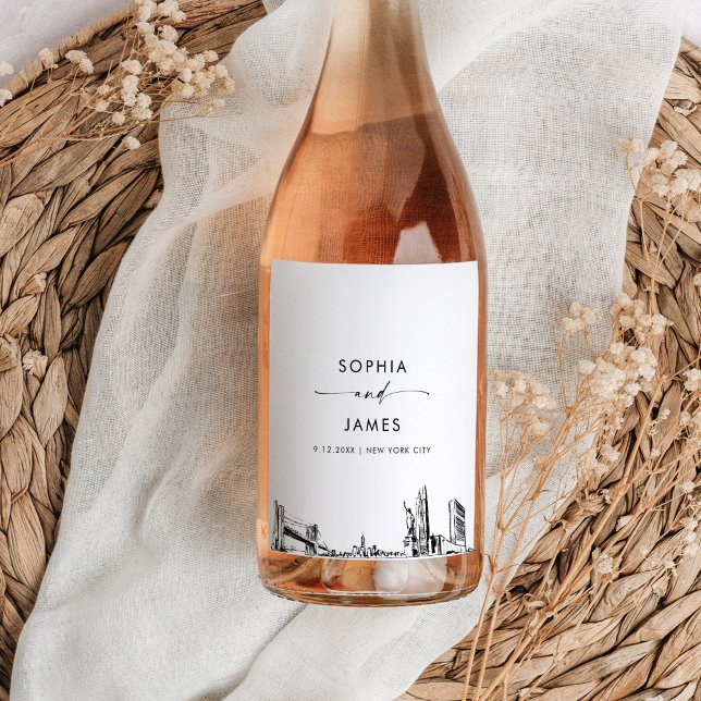 Rótulo De Garrafa De Cerveja Skyline Nova Iorque NYC (Criador carregado)