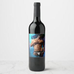 Rótulo De Garrafa De Cerveja SlipperyJoe's cueca masculina musculosa protuberân