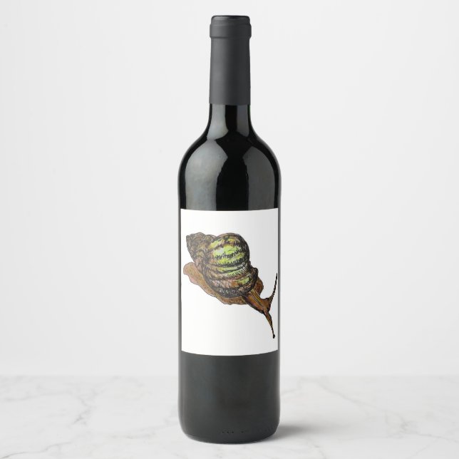 Rótulo De Garrafa De Cerveja snail wine label (Frente)