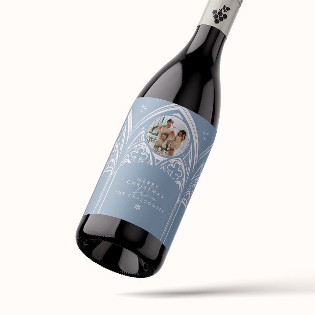 Rótulo De Garrafa De Cerveja Snowy Gothic Winter Fairytale Blue Foto de Natal (Criador carregado)