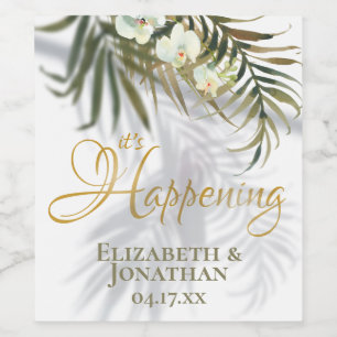 Rótulo De Garrafa De Cerveja Sombras Tropicais das Palmas Está Acontecendo Salv