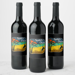 Rótulo De Garrafa De Cerveja Sonho de um surfista