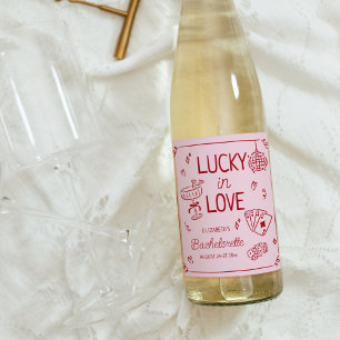Rótulo De Garrafa De Cerveja Sortuda no Amor Desenho à Mão Bachelorette Caprich