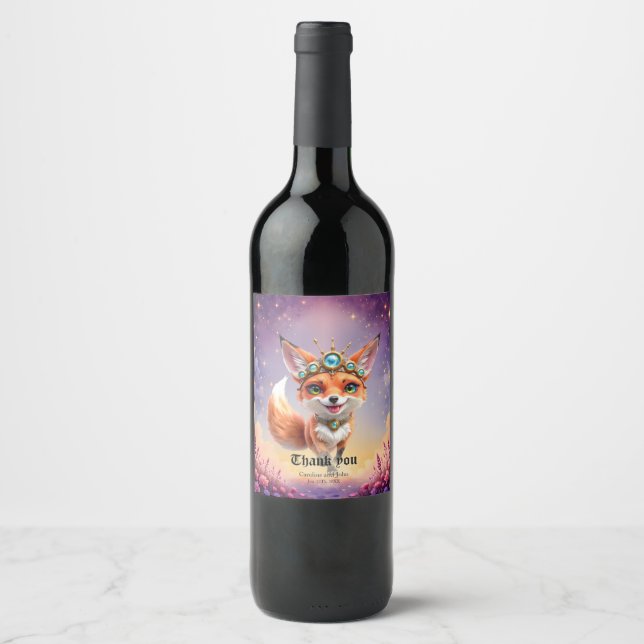 Rótulo De Garrafa De Cerveja Starlit Fox of the Moonlit Meadows.  (Frente)