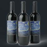 Rótulo De Garrafa De Cerveja "Starry Night" por Van Gogh<br><div class="desc">Este design apresenta uma reprodução de alta resolução da famosa pintura "Noite Estrelada" de Van Gogh.</div>