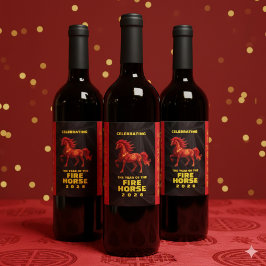 Rótulo De Garrafa De Cerveja Stunning Chinese Year of the Fire Horse 2026