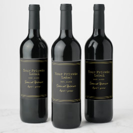 Rótulo De Garrafa De Cerveja  Sua Marca Privada Black e Gold Special Reserve