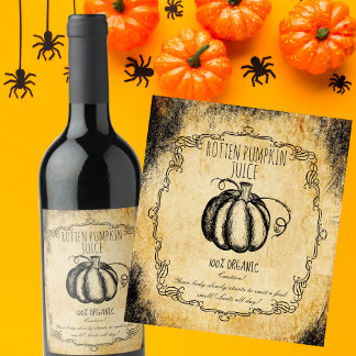 Rótulo De Garrafa De Cerveja Suco de Abóbora Podre da Farmácia Vintage Hallowee