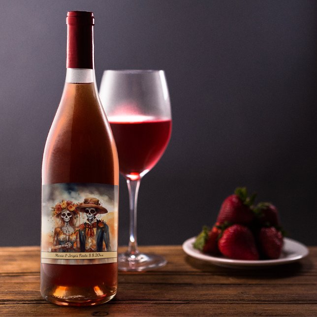 Rótulo De Garrafa De Cerveja Sugar Skull Swetheart, personalizado (Criador carregado)