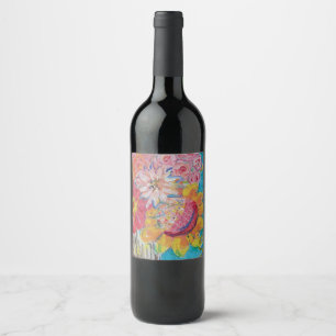 Rótulo De Garrafa De Cerveja Suns Coloridos pela Arte Sangria de Lydia