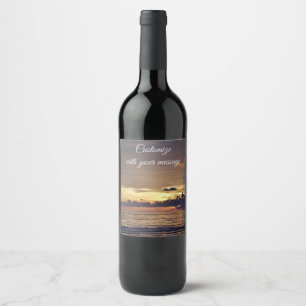 Rótulo De Garrafa De Cerveja Sunset de praia