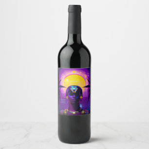 Rótulo De Garrafa De Cerveja Synthwave Pharaoh