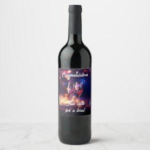 Rótulo De Garrafa De Cerveja Taca de Vinho de Parabéns