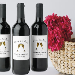 Rótulo De Garrafa De Cerveja Taças De Champanhe Para o Amor