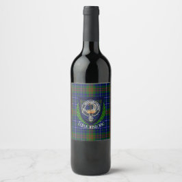 Rótulo De Garrafa De Cerveja Tartan e Brasão do Clã Escocês Edmonstone