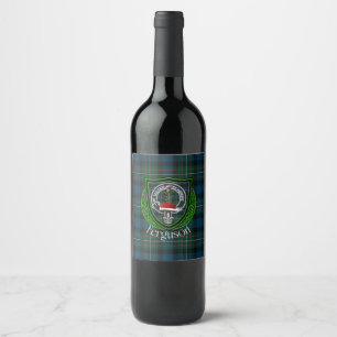 Rótulo De Garrafa De Cerveja Tartan e Brasão do Clã Escocês Ferguson