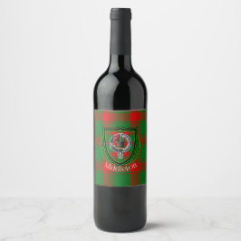 Rótulo De Garrafa De Cerveja Tartan e Brasão do Clã Escocês Middleton