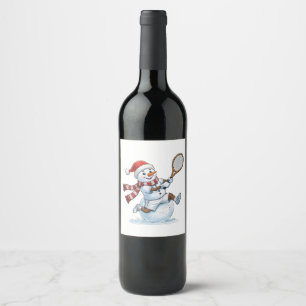 Rótulo De Garrafa De Cerveja Tenista de Neve Natal 2026 Feriado Esporte