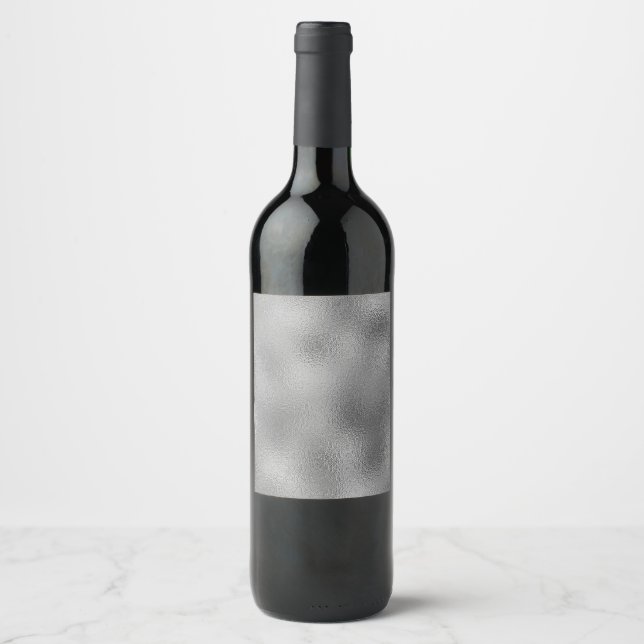 Rótulo De Garrafa De Cerveja Texto de adição do Modelo do Elegante Silver (Frente)