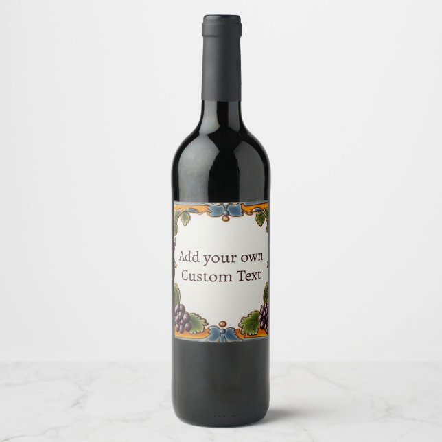 Rótulo De Garrafa De Cerveja Texto Personalizado de Uvas do Vineyard (Frente)