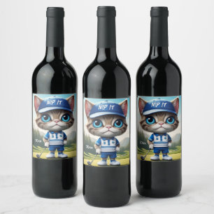 Rótulo De Garrafa De Cerveja Texto Personalizado Do Gato De Golf