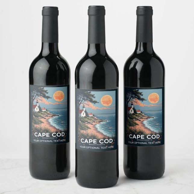 Rótulo De Garrafa De Cerveja Texto Personalizado em Cape Cod Massachusetts (Garrafas)
