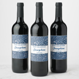 Rótulo De Garrafa De Cerveja Textura Azul Escura Com Texto Personalizado