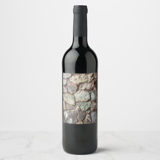 Rótulo De Garrafa De Cerveja Textura de parede de pedra (Frente)