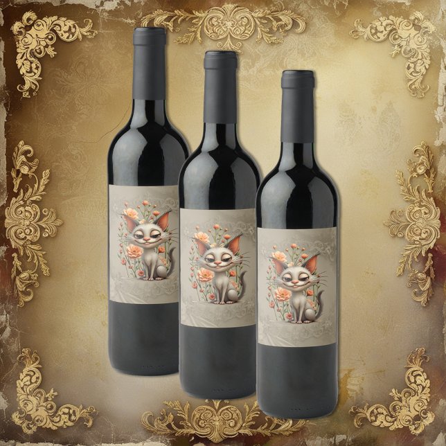 Rótulo De Garrafa De Cerveja The mischievous cat  (Criador carregado)