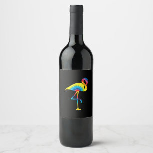 Rótulo De Garrafa De Cerveja Tie Dye Flamingo Rainbow Impressão Bird Animal Hi