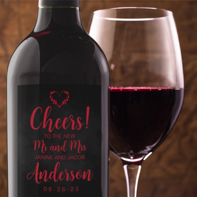 Rótulo De Garrafa De Cerveja Til Death Nos Parte Gótica Preto e Vermelho (Criador carregado)