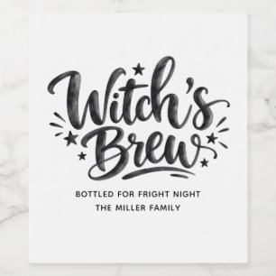 Rótulo De Garrafa De Cerveja Tipografia de festa de Halloween da Poção da Bruxa