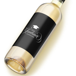 Rótulo De Garrafa De Cerveja Tipografia de Script Branco Elegante do formando