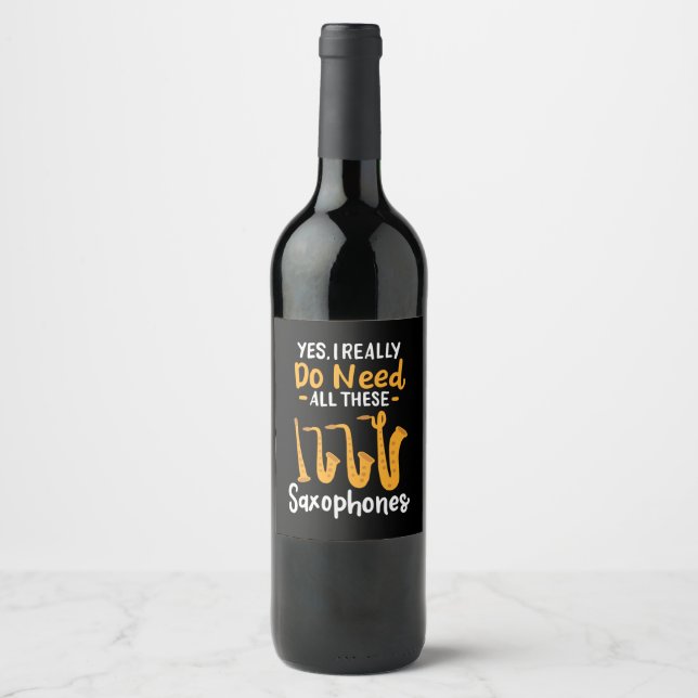 Rótulo De Garrafa De Cerveja Tipos saxofone (Frente)