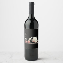 Rótulo De Garrafa De Cerveja Tired Panda Gym – Cute Funny Workout Art