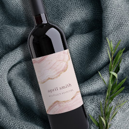 Rótulo De Garrafa De Cerveja Tonalidade de Rosa Pastel Suave com Textura de Már